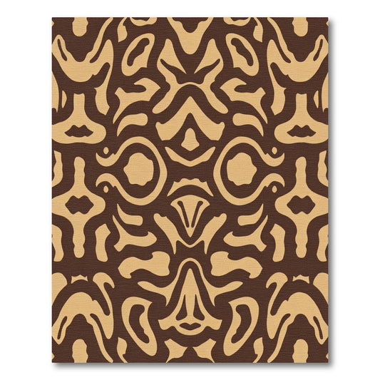 Brown Beige Organic Abstract Swirls Rug