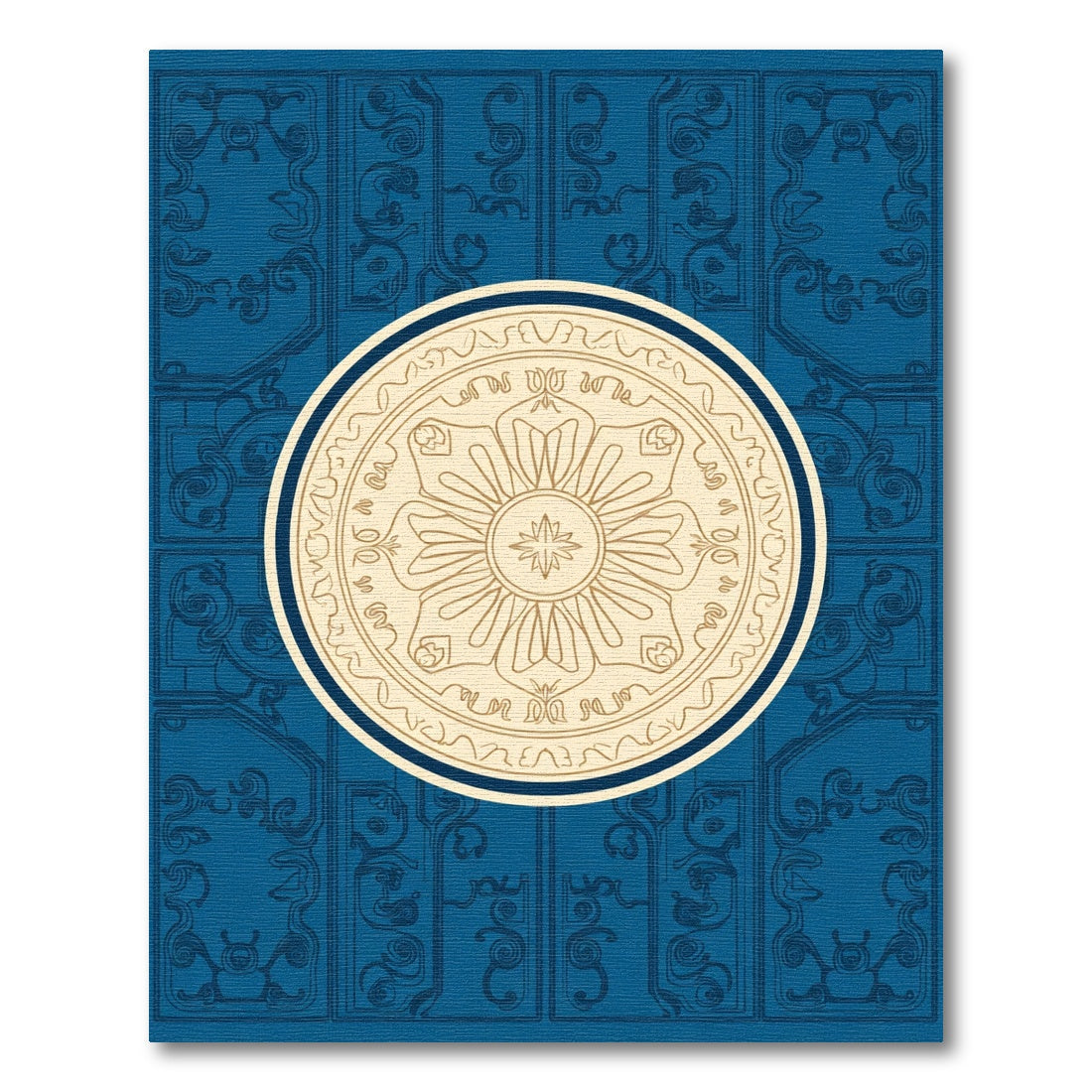 Deep Blue Contemporary Medallion Rug