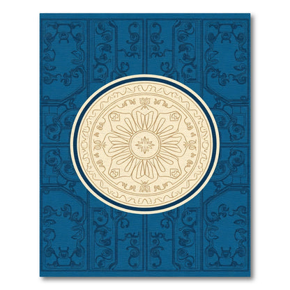 Deep Blue Contemporary Medallion Rug