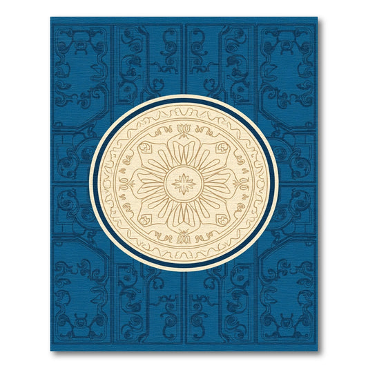 Deep Blue Contemporary Medallion Rug