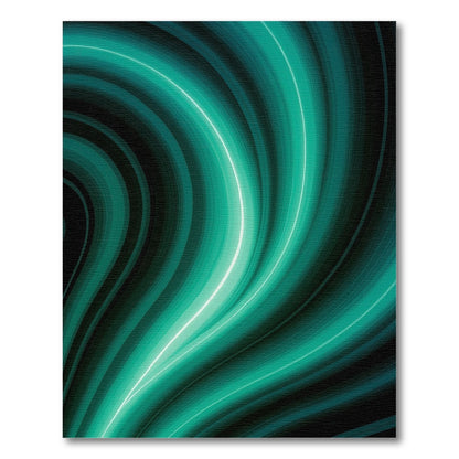 Teal Gradient Swirled Abstract Rug