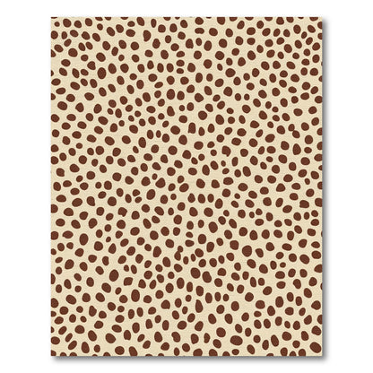 Tan Brown Spotted Animal Print Rug