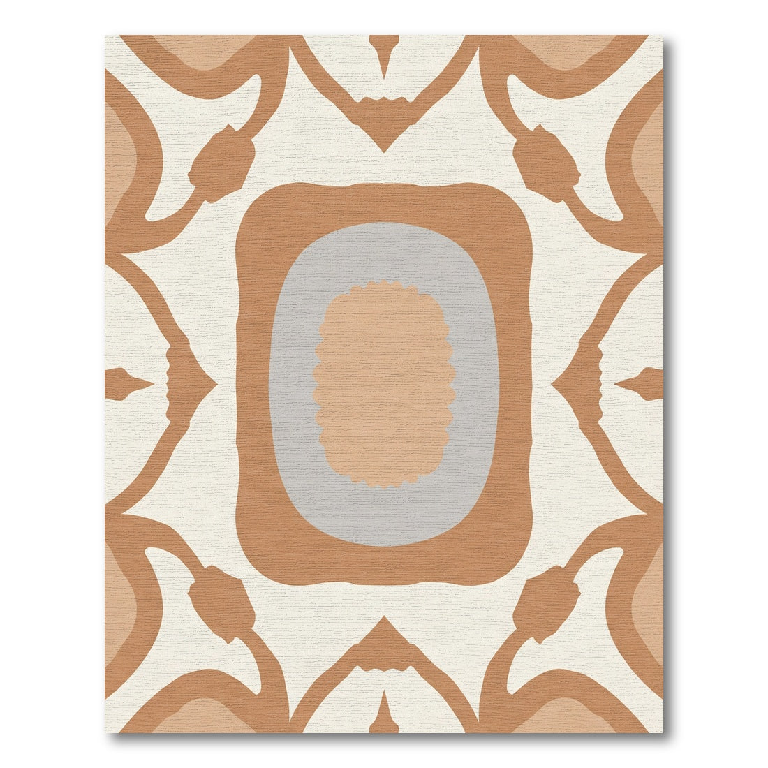 Earthy Terra Cotta Geometric Arrangement Rug