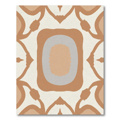 Earthy Terra Cotta Geometric Arrangement Rug
