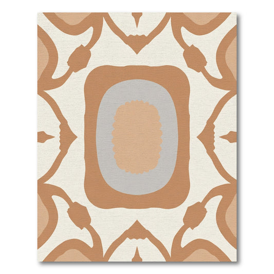 Earthy Terra Cotta Geometric Arrangement Rug