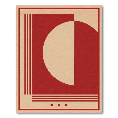 Red Geometric Modern Red Geometric Area Rug
