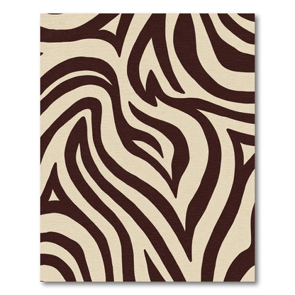 Brown Cream Zebra Stripe Rug