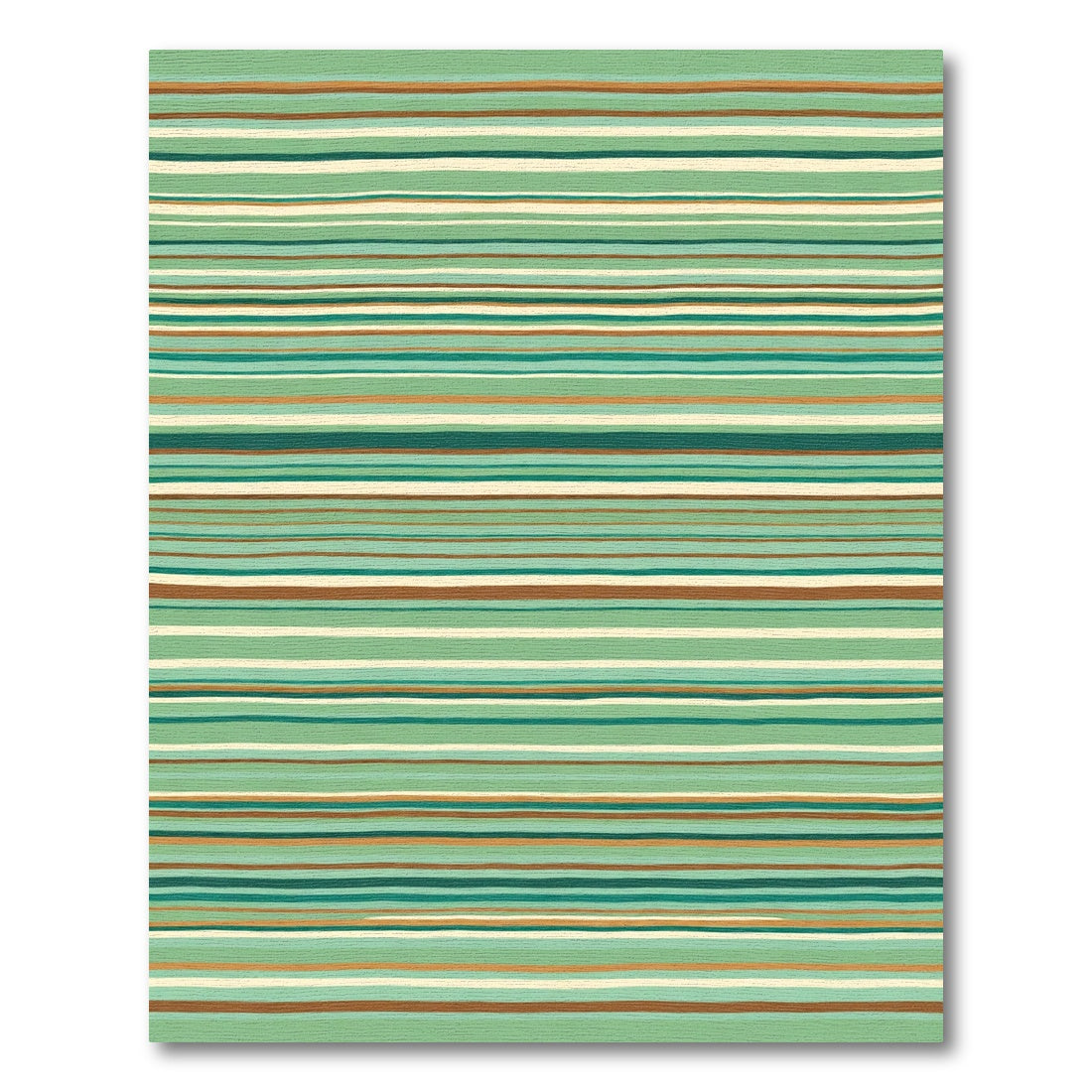 Earthy Green Hand Drawn Stripes Rug