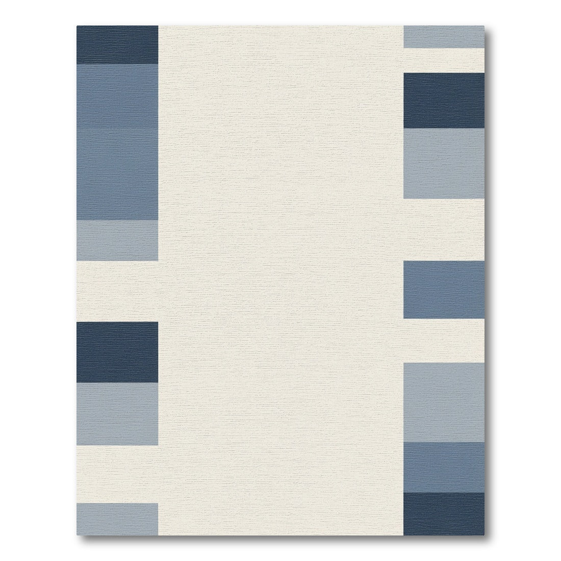 Striped Slate Blue Blocks Rug