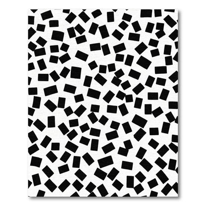 Black White Scattered Rectangles Rug