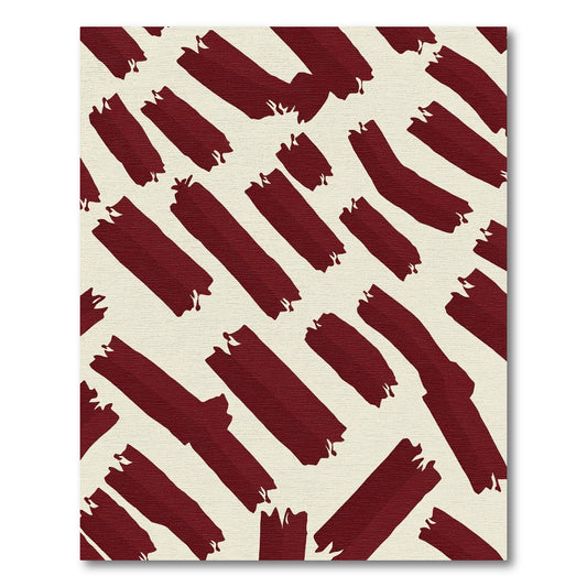 Deep Red Brushtroke Abstract Rug