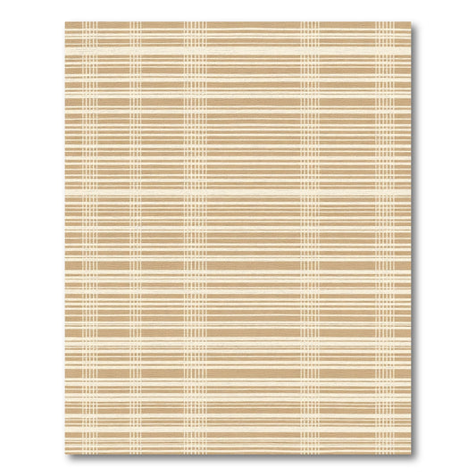 Tan Cream Striped Grid Rug