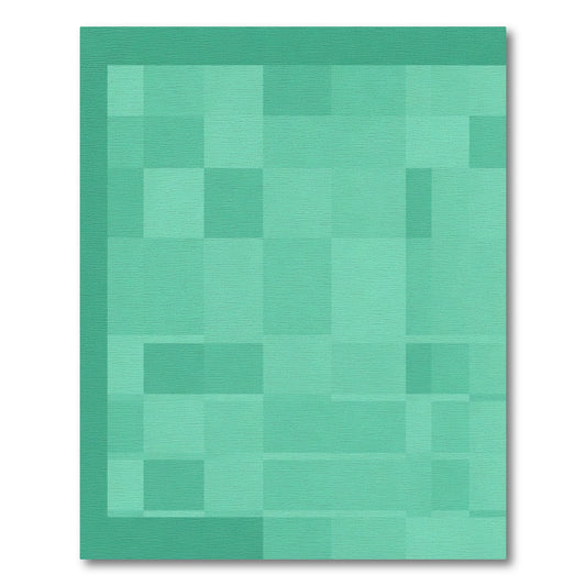 Mint Green Geometric Layered Blocks Rug