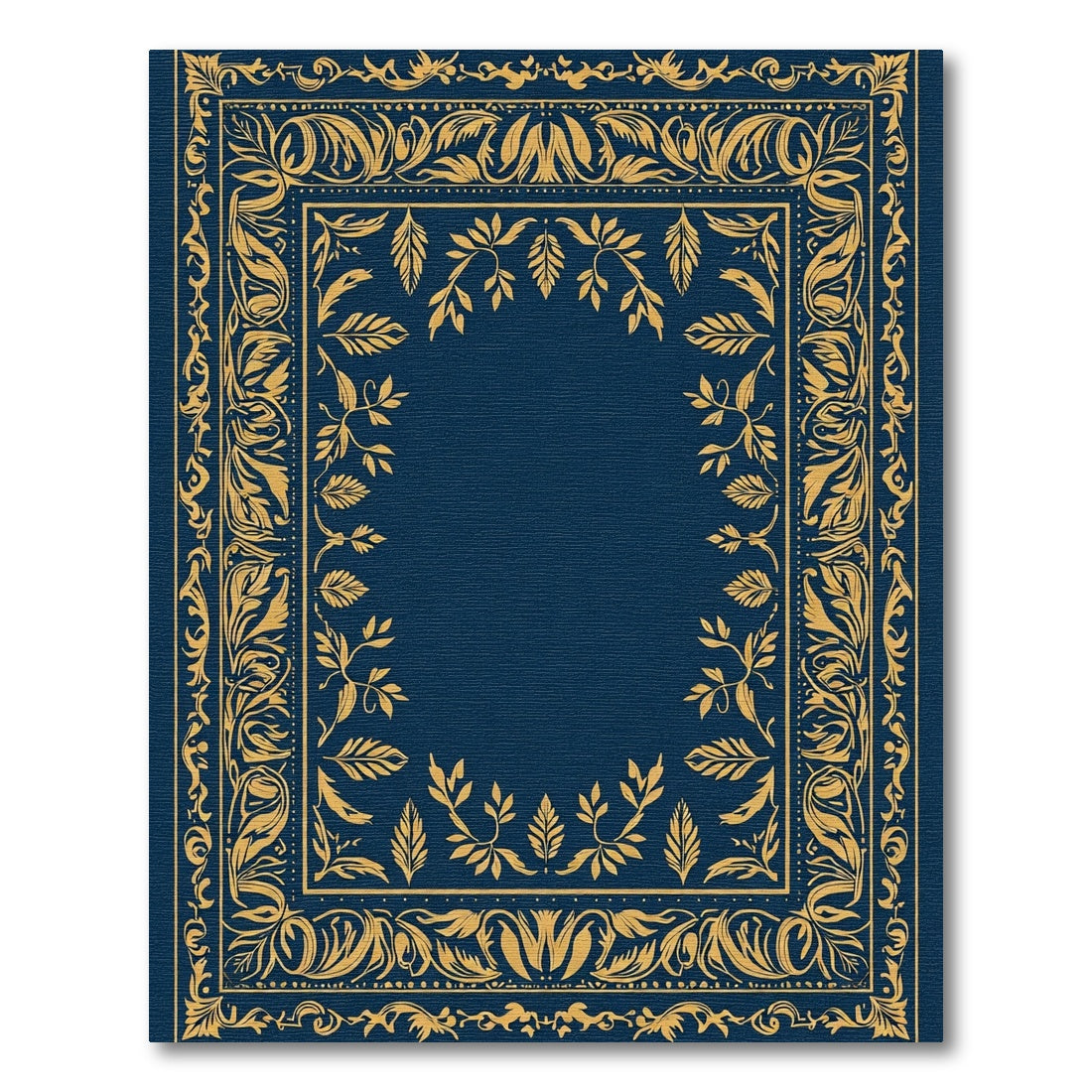 Ornate Gold Laurel Vine Border Rug