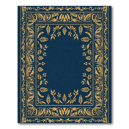 Ornate Gold Laurel Vine Border Rug