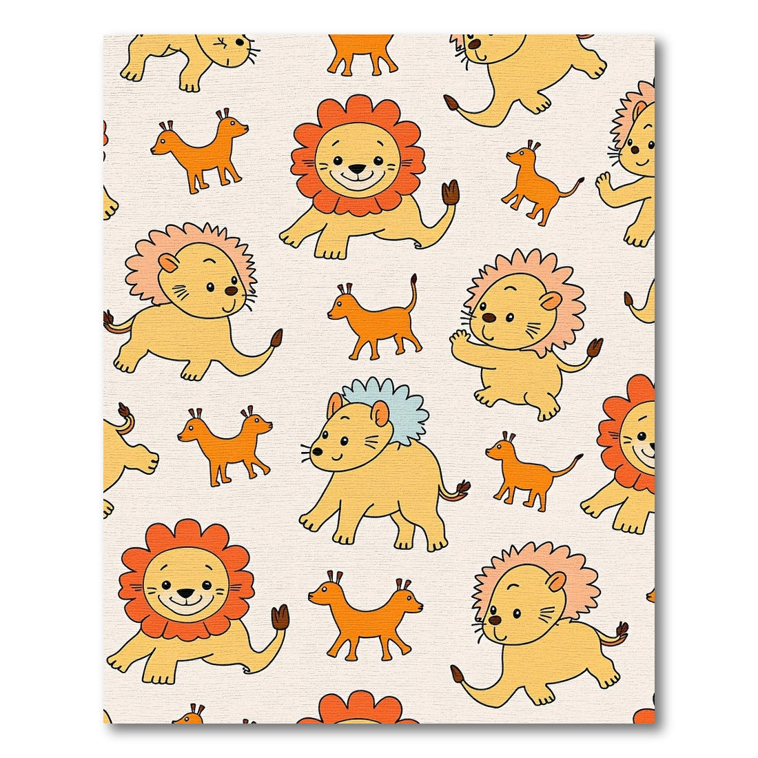 Whimsical Lion Cub Safari Friends Rug