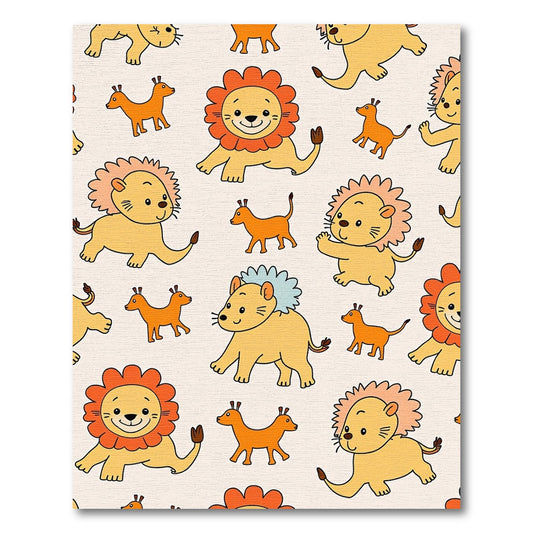 Whimsical Lion Cub Safari Friends Rug