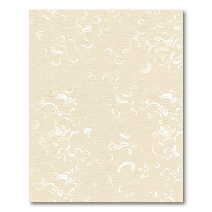Cream White Floral Swirl Composition Rug