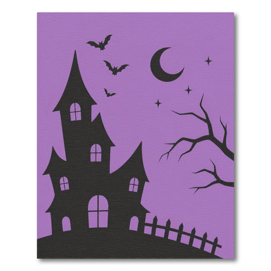 Abstract Area Purple Haunted House Area Rug