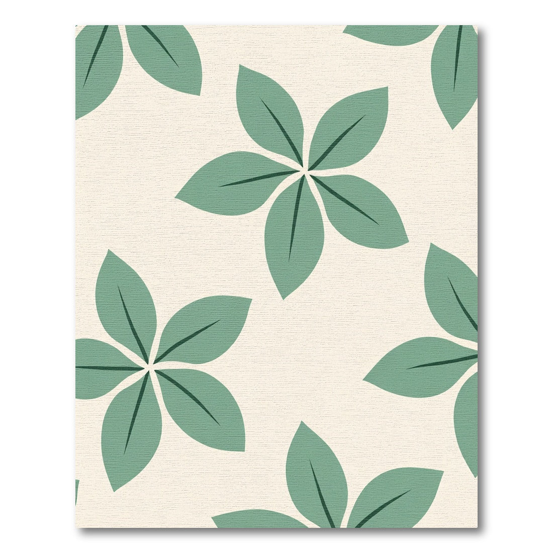 Sage Green Five Petal Floral Rug