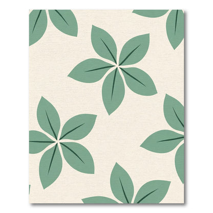 Sage Green Five Petal Floral Rug