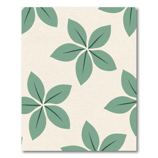 Sage Green Five Petal Floral Rug
