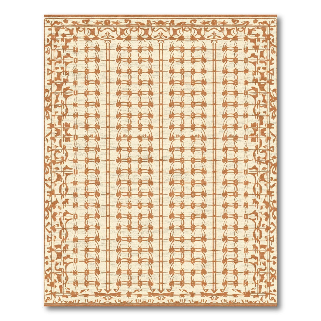 Caramel Beige Repeating Lattice Rug