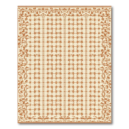 Caramel Beige Repeating Lattice Rug