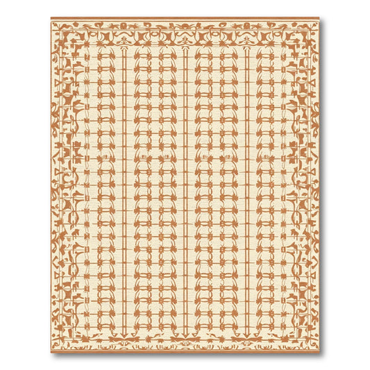 Caramel Beige Repeating Lattice Rug