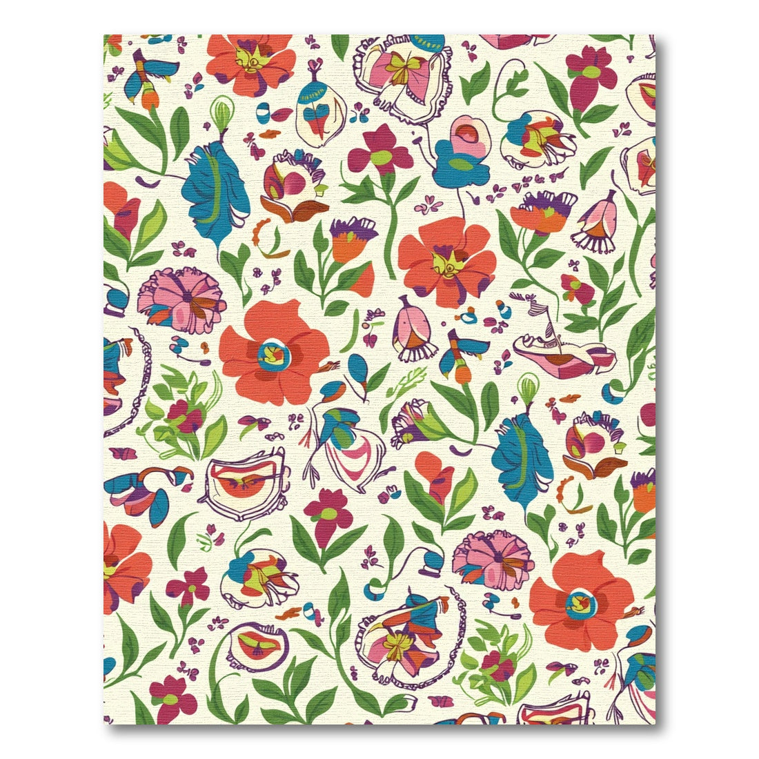 Vibrant Floral Whimsical Garden Rug