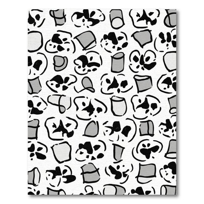 Monochrome Abstract Doodle Shapes Rug