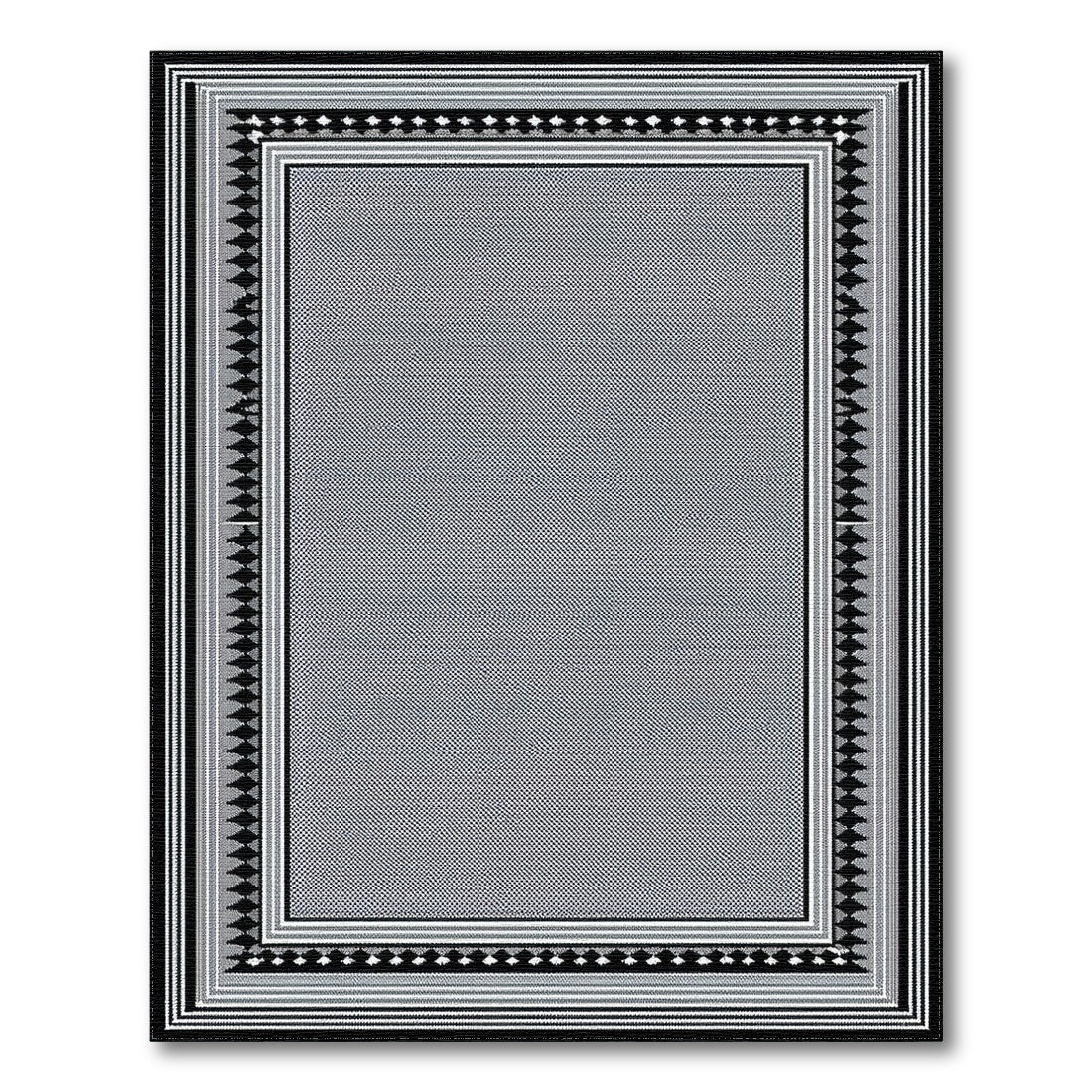 Border Black and White Black White Geometric Border Area Rug