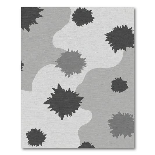 Monochromatic Spiky Cloud Abstract Rug