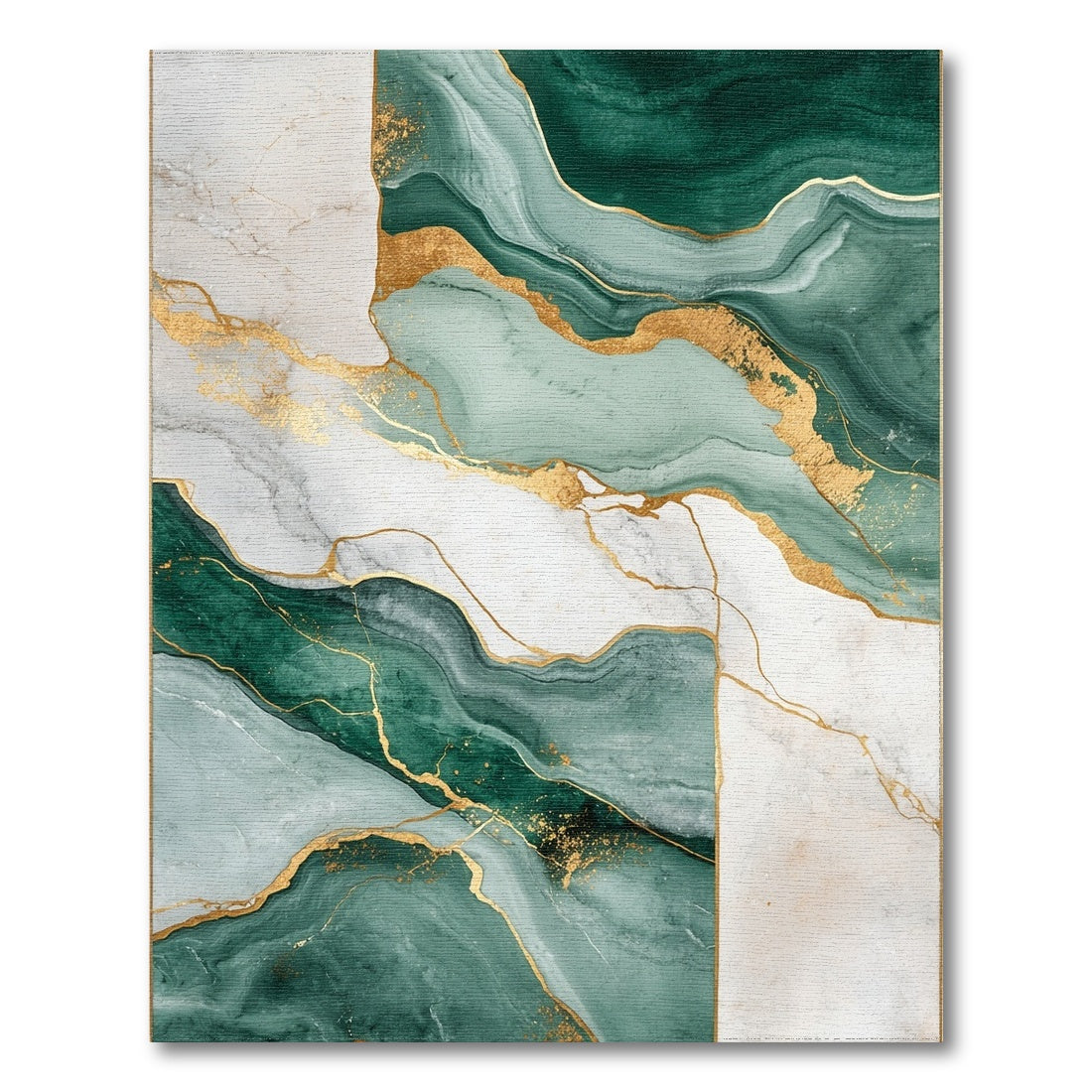 Abstract Area Teal Marble Gold Abstract Area Rug