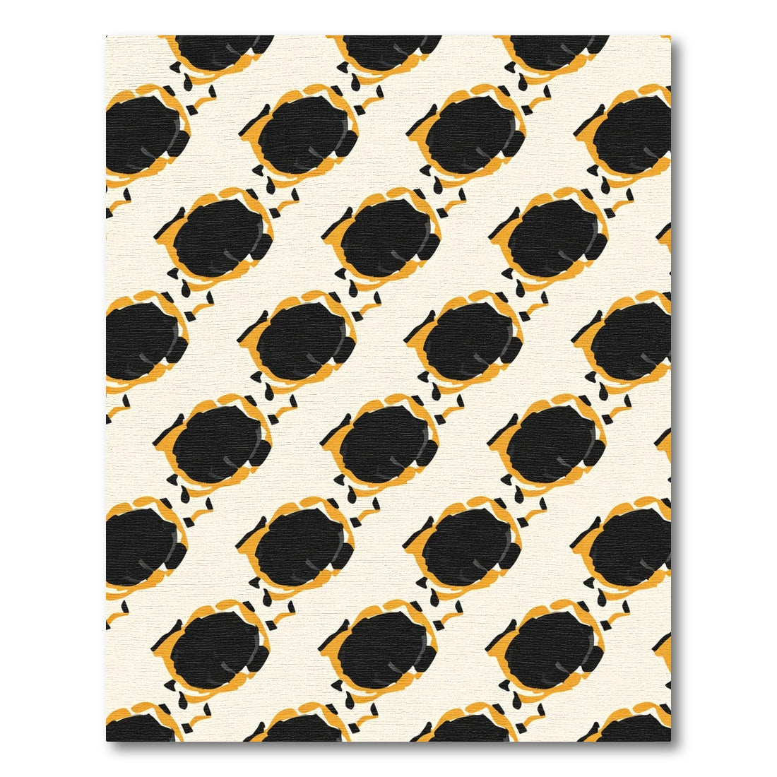 Bold Black Ochre Abstract Cluster Rug