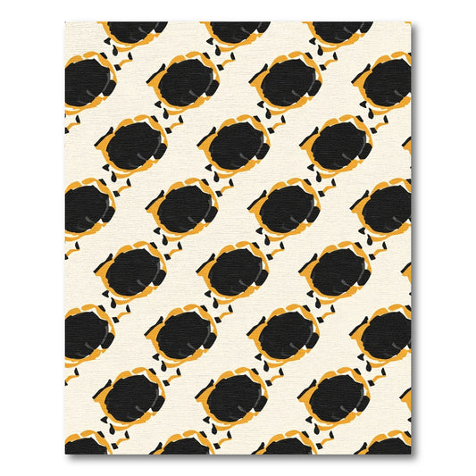 Bold Black Ochre Abstract Cluster Rug