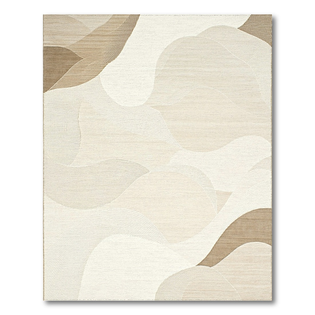 Beige Abstract Wavy Layers Rug