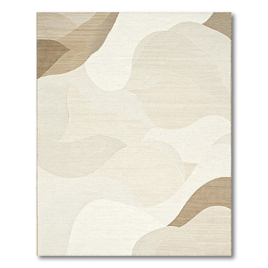 Beige Abstract Wavy Layers Rug