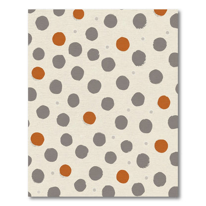 Rustic Orange Gray Polka Dot Scatter Rug