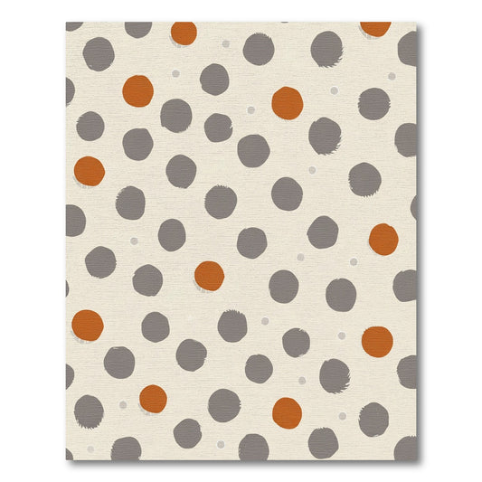 Rustic Orange Gray Polka Dot Scatter Rug