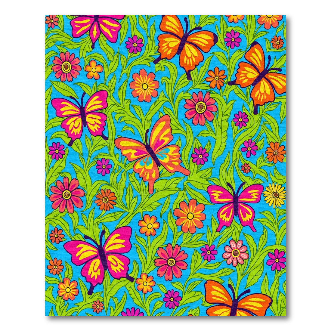 Vibrant Butterflies Garden Foliage Rug