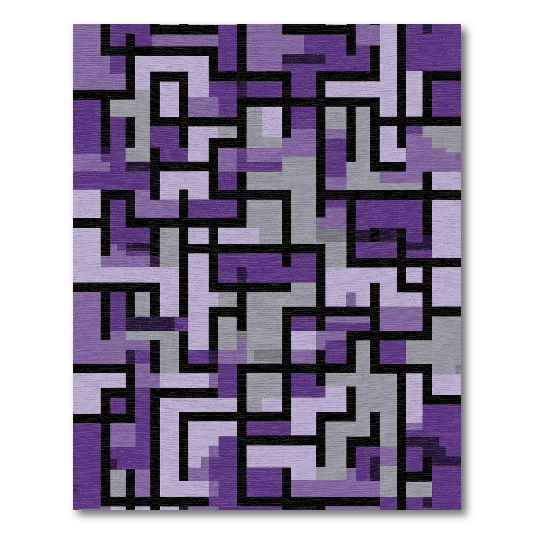 Purple Geometric Interlocking Lines Rug