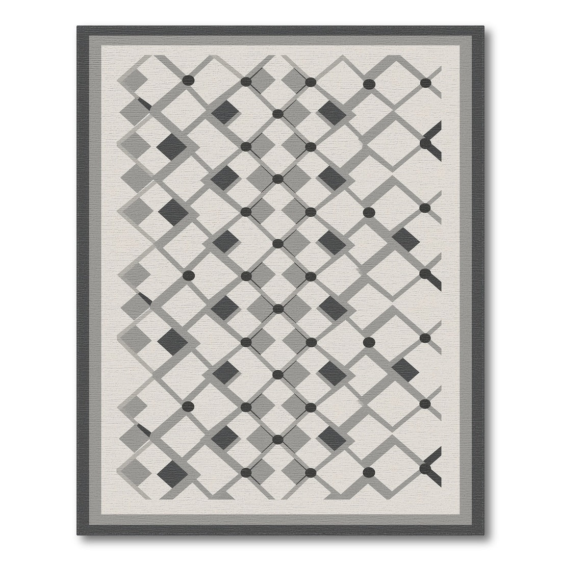 Grey Geometric Lattice Area Rug