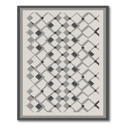 Grey Geometric Lattice Area Rug