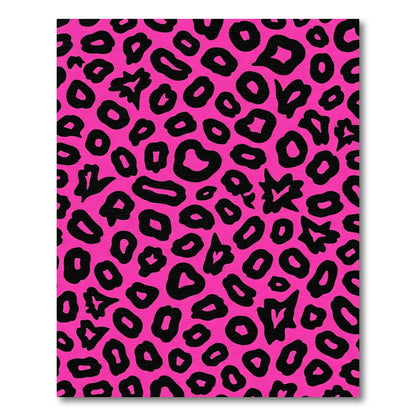 Magenta Black Jagged Spots Rug