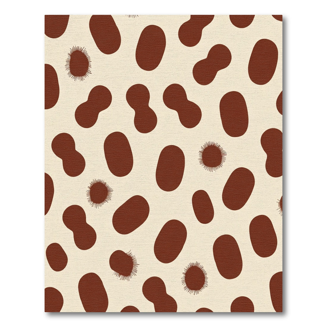 Brown Organic Shapes Cream Scatter Rug