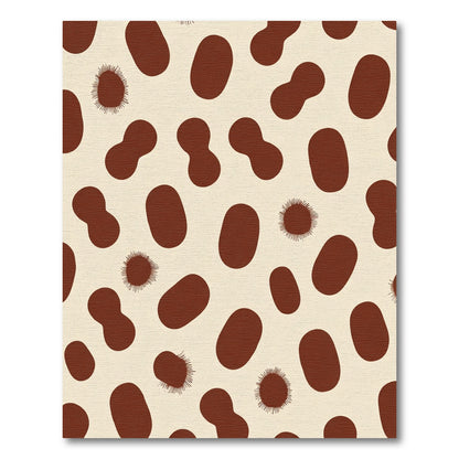 Brown Organic Shapes Cream Scatter Rug