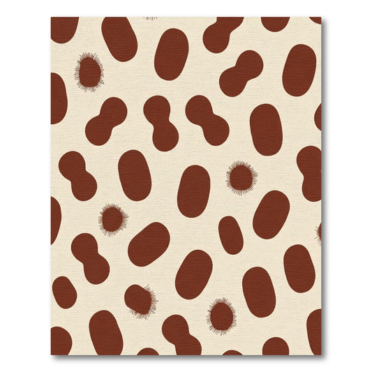 Brown Organic Shapes Cream Scatter Rug
