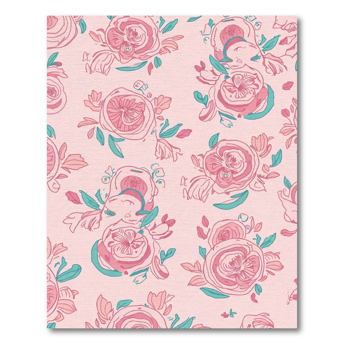 Delicate Pink Floral Scatter Rug
