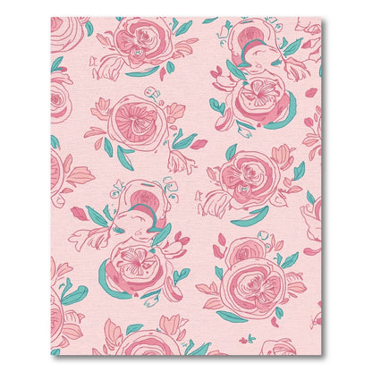 Delicate Pink Floral Scatter Rug